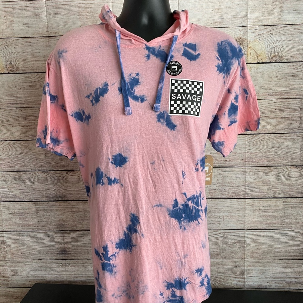 NWT Dikotomy Tie Dye Savage Short Sleeve Hoodie